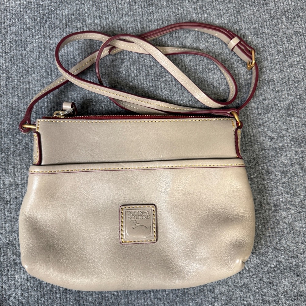 Dooney & Bourke Florentine Leather Ginger Crossbody Light Taupe Bag Purse